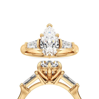 Serenity Round Three Stone Tapered Baguette
