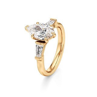 Serenity Round Three Stone Tapered Baguette