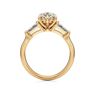 Serenity Round Three Stone Tapered Baguette