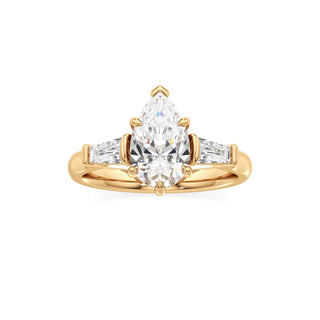 Serenity Round Three Stone Tapered Baguette