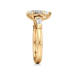 Serenity Round Three Stone Tapered Baguette