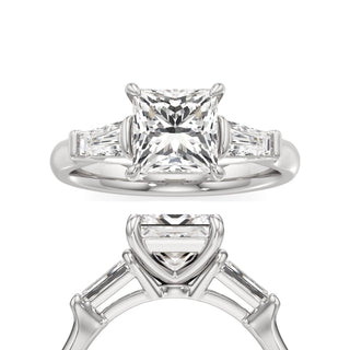 Serenity Round Three Stone Tapered Baguette