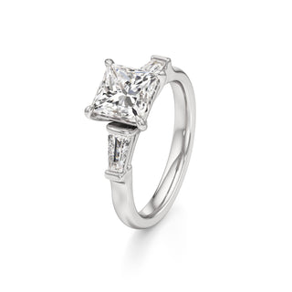 Serenity Round Three Stone Tapered Baguette