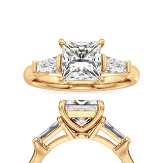 Serenity Round Three Stone Tapered Baguette