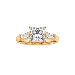 Serenity Round Three Stone Tapered Baguette