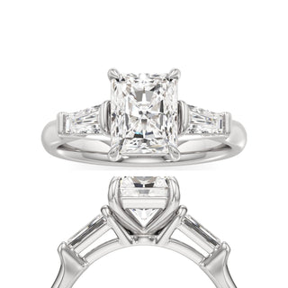 Serenity Round Three Stone Tapered Baguette