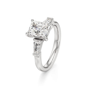 Serenity Round Three Stone Tapered Baguette