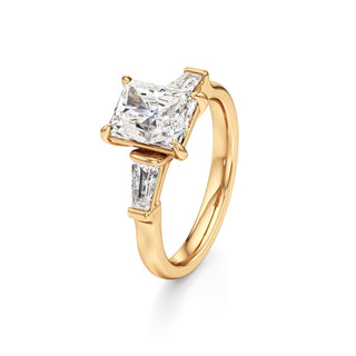 Serenity Round Three Stone Tapered Baguette