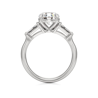 Serenity Round Three Stone Tapered Baguette