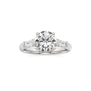 Serenity Round Three Stone Tapered Baguette