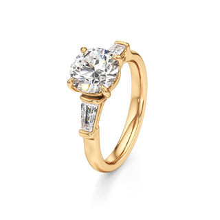 Serenity Round Three Stone Tapered Baguette