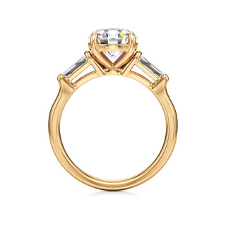 Serenity Round Three Stone Tapered Baguette