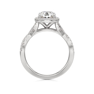 Sigrid Elongated Cushion Halo with Twisted Diamond Band