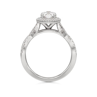 Sigrid Elongated Cushion Halo with Twisted Diamond Band