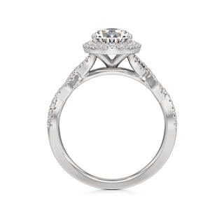 Sigrid Elongated Cushion Halo with Twisted Diamond Band