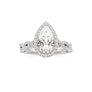 Sigrid Elongated Cushion Halo with Twisted Diamond Band