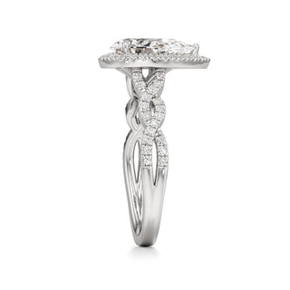 Sigrid Elongated Cushion Halo with Twisted Diamond Band