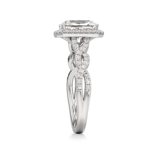 Sigrid Elongated Cushion Halo with Twisted Diamond Band