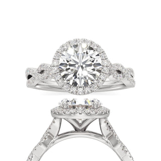 Sigrid Elongated Cushion Halo with Twisted Diamond Band