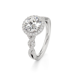 Sigrid Elongated Cushion Halo with Twisted Diamond Band