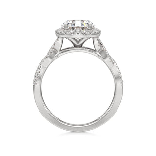 Sigrid Elongated Cushion Halo with Twisted Diamond Band