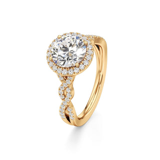 Sigrid Elongated Cushion Halo with Twisted Diamond Band