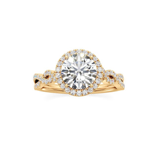 Sigrid Elongated Cushion Halo with Twisted Diamond Band