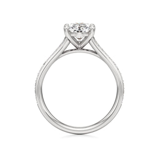 Split Beadset Set Basket Round Engagement Ring