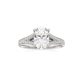 Split Beadset Set Basket Round Engagement Ring