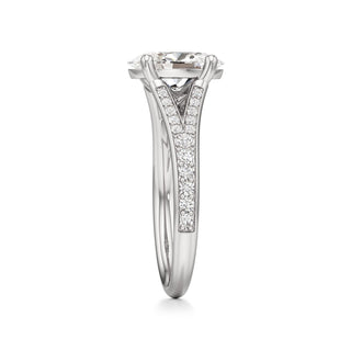 Split Beadset Set Basket Round Engagement Ring