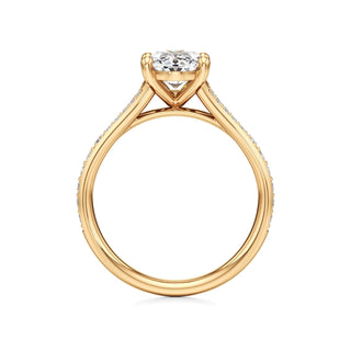 Split Beadset Set Basket Round Engagement Ring