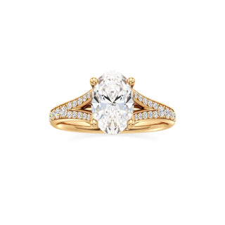Split Beadset Set Basket Round Engagement Ring