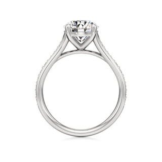 Split Beadset Set Basket Round Engagement Ring