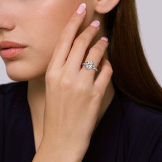 Split Beadset Set Bezel Emerald Engagement Ring