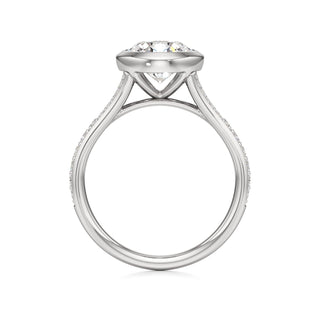 Split Beadset Set Bezel Emerald Engagement Ring
