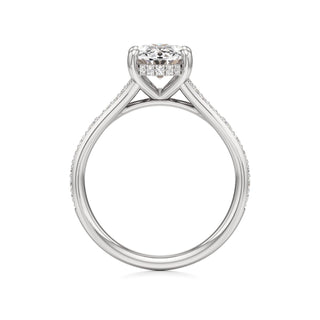 Split Beadset Set Hidden Halo Round Engagement Ring