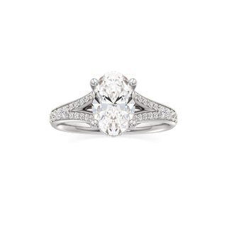 Split Beadset Set Hidden Halo Round Engagement Ring
