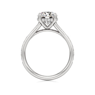 Split Beadset Set Hidden Halo Round Engagement Ring