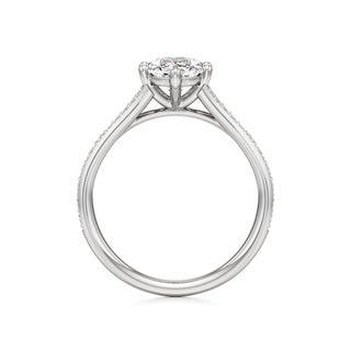 Split Beadset Set Six Prong Round Engagement Ring