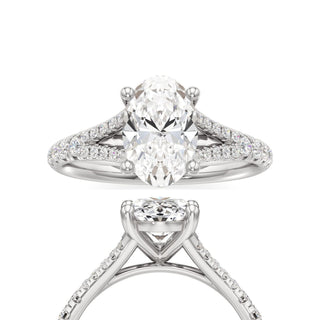 Split Pavé Set Basket Round Engagement Ring