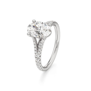 Split Pavé Set Basket Round Engagement Ring