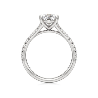 Split Pavé Set Basket Round Engagement Ring