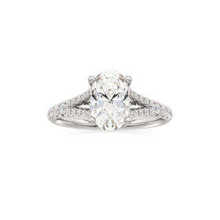 Split Pavé Set Basket Round Engagement Ring