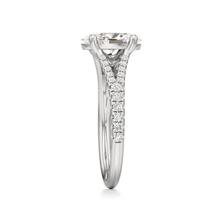 Split Pavé Set Basket Round Engagement Ring