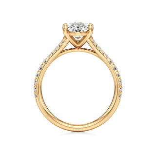 Split Pavé Set Basket Round Engagement Ring