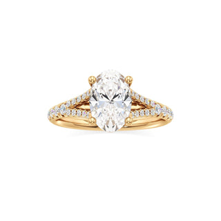 Split Pavé Set Basket Round Engagement Ring