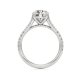 Split Pavé Set Basket Round Engagement Ring