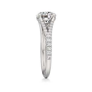 Split Pavé Set Basket Round Engagement Ring