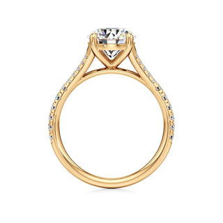 Split Pavé Set Basket Round Engagement Ring