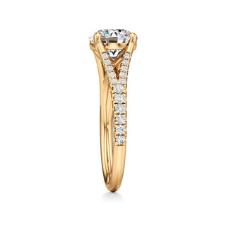 Split Pavé Set Basket Round Engagement Ring